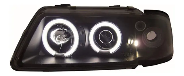 Frontlykter AUDI A3 (8L) 1996-2000 ANGEL EYES CCFL BLACK – bilde 4