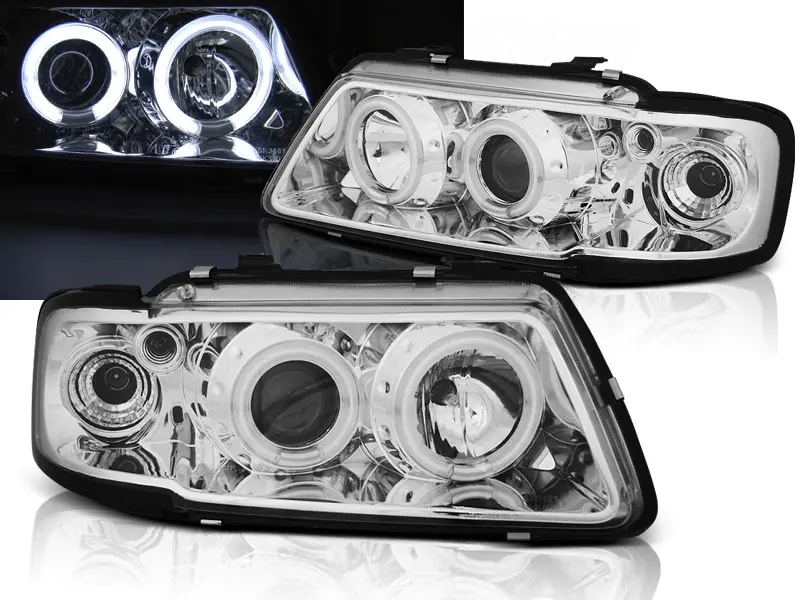 Frontlykter AUDI A3 (8L) 1996-2000 ANGEL EYES CCFL CHROME Image 2