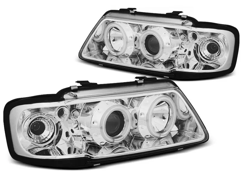 Frontlykter AUDI A3 (8L) 1996-2000 ANGEL EYES CCFL CHROME Image 8