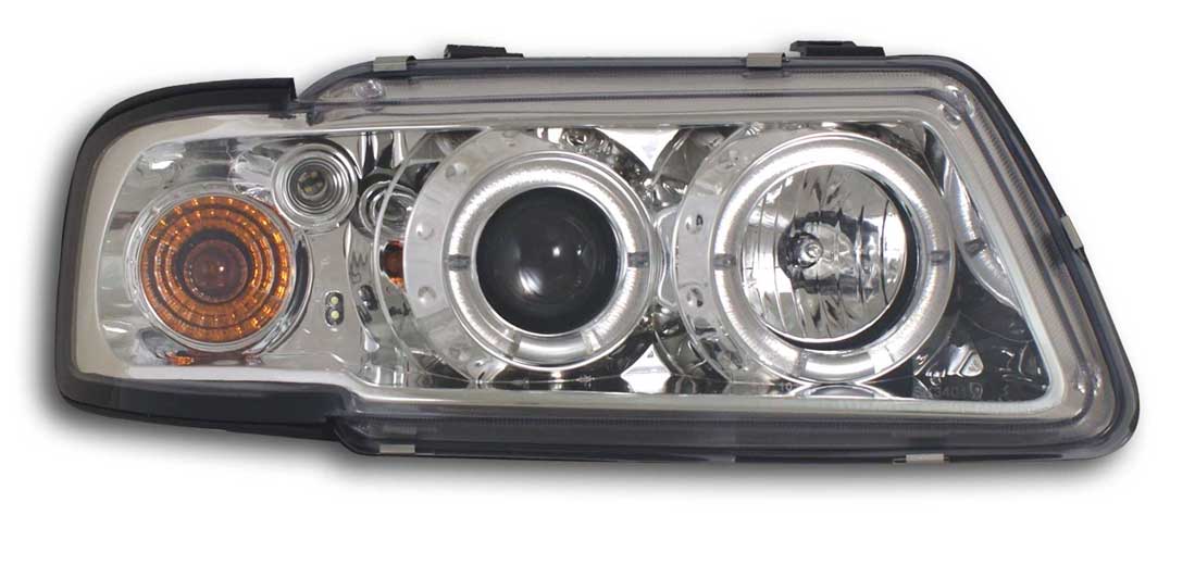 Frontlykter AUDI A3 (8L) 1996-2000 ANGEL EYES CHROME