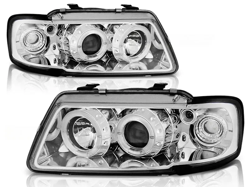 Frontlykter AUDI A3 (8L) 1996-2000 ANGEL EYES CHROME – bilde 2