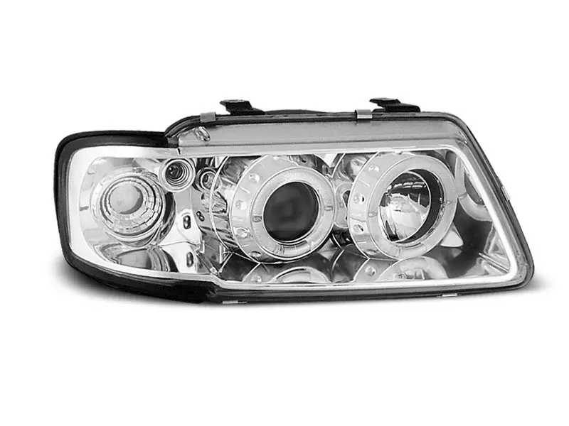 Frontlykter AUDI A3 (8L) 1996-2000 ANGEL EYES CHROME – bilde 4