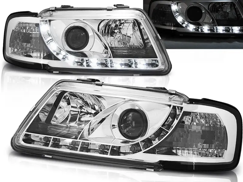 Frontlykter AUDI A3 (8L) 1996-2000 TRU DRL CHROME