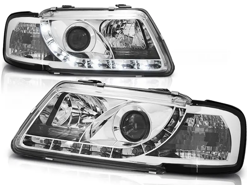 Frontlykter AUDI A3 (8L) 1996-2000 TRU DRL CHROME – bilde 3