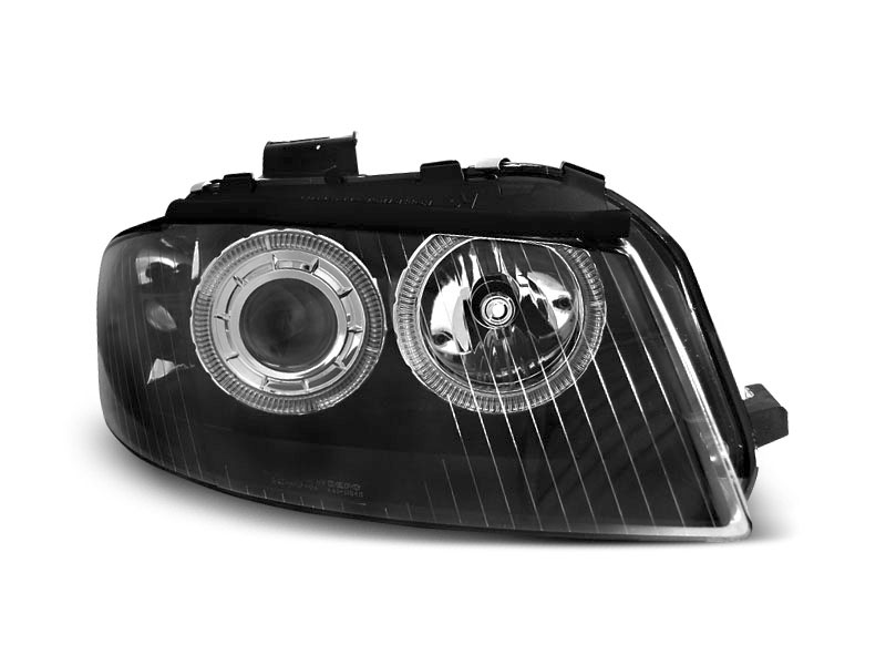 Frontlykter AUDI A3 (8P) 2003-2008 ANGEL EYES BLACK – bilde 2