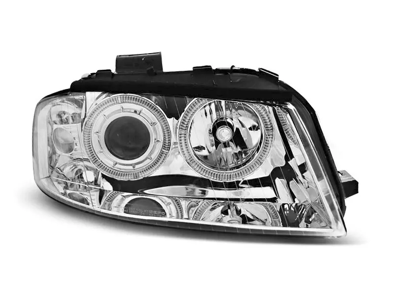 Frontlykter AUDI A3 (8P) 2003-2008 ANGEL EYES CHROME – bilde 2