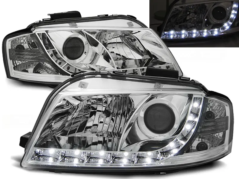 Frontlykter AUDI A3 (8P) 2003-2008 DAYLIGHT CHROME