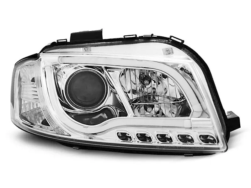 Frontlykter Audi A3 8P 2003 - 2008 │ LED TUBE LIGHTS CHROME TRU DRL – bilde 2