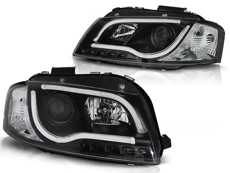 Frontlykter AUDI A3 (8P) 2003-2008 TUBE LIGHT BLACK – bilde 4