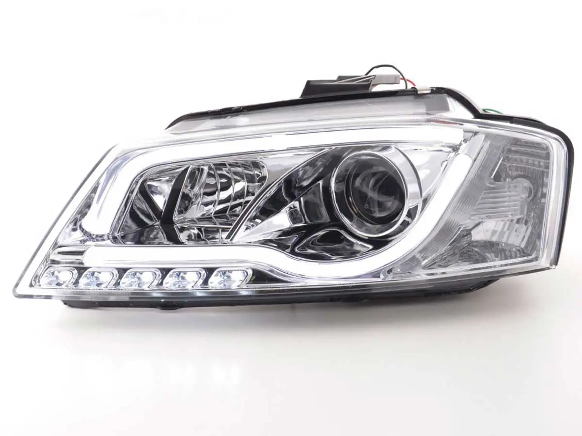Frontlykter AUDI A3 (8P) 2008-2012 CHROME TUBE LIGHT TRU DRL