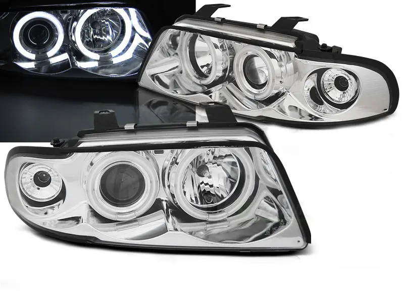 Frontlykter AUDI A4 1994-1998 ANGEL EYES CCFL CHROME