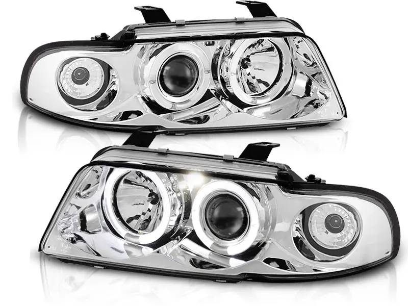 Frontlykter AUDI A4 1994-1998 ANGEL EYES CHROME