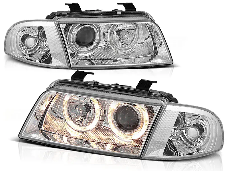 Frontlykter AUDI A4 1994-1998 ANGEL EYES CHROME – bilde 2