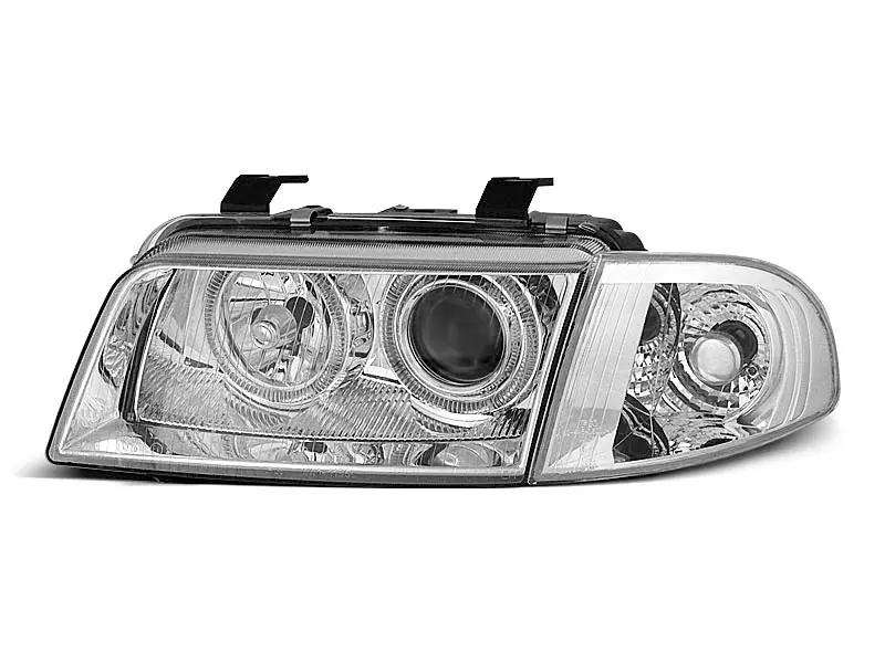 Frontlykter AUDI A4 1994-1998 ANGEL EYES CHROME – bilde 3