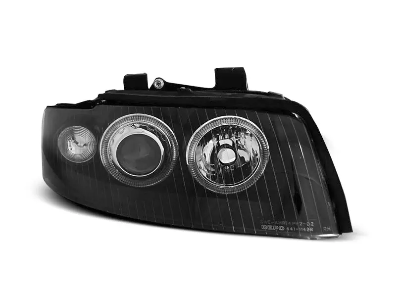 Frontlykter AUDI A4 2000-2004 ANGEL EYES BLACK – bilde 4