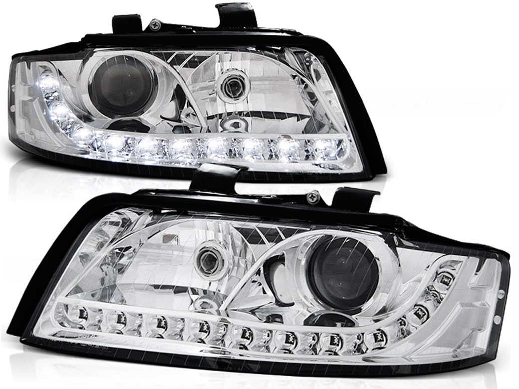 Frontlykter AUDI A4 2000-2004 DAYLIGHT CHROME