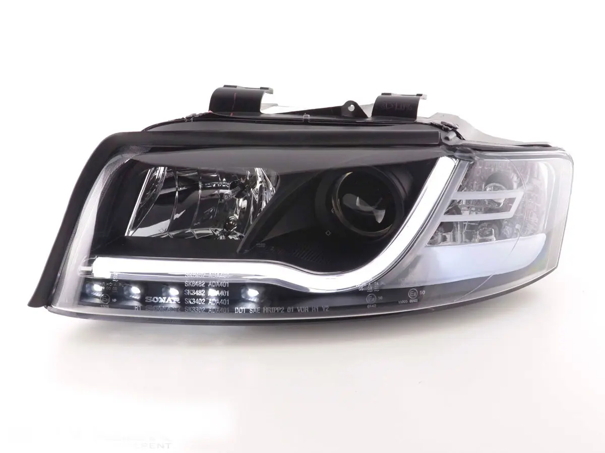 Frontlykter AUDI A4 2000-2004 LED TUBE LIGHTS BLACK – bilde 3