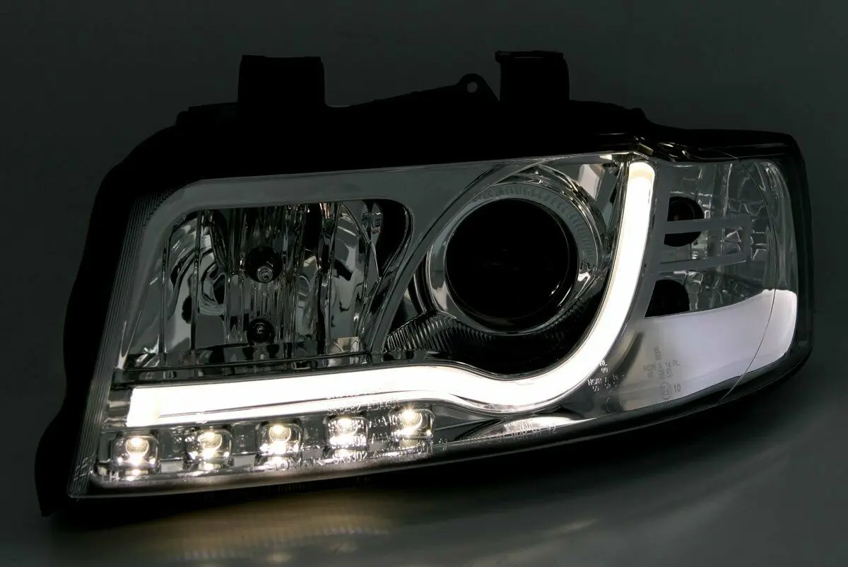 Frontlykter AUDI A4 2000-2004 LED TUBE LIGHTS CHROME – bilde 5