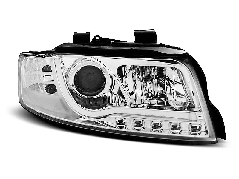 Frontlykter AUDI A4 2000-2004 TUBE LIGHTS CHROME TRU DRL – bilde 5
