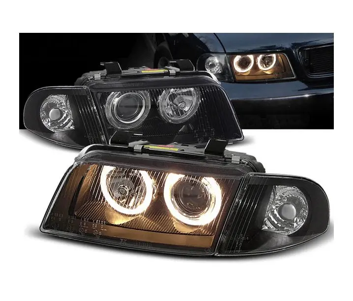 Frontlykter AUDI A4 (B5) 1994-1998 ANGEL EYES BLACK