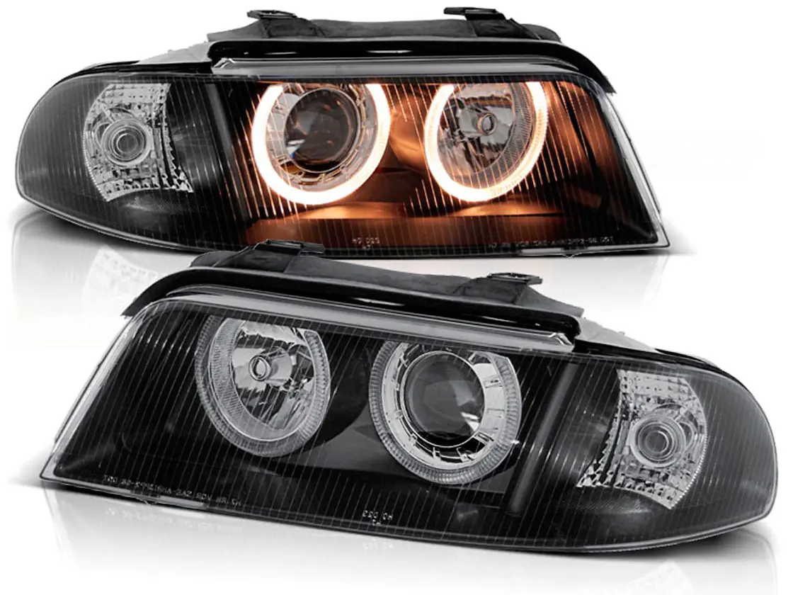 Frontlykter AUDI A4 (B5) 1999-2000 ANGEL EYES BLACK Image 1