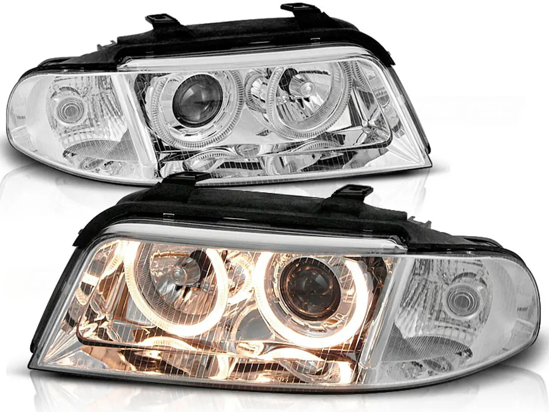Frontlykter AUDI A4 (B5) 1999-2000 ANGEL EYES CHROME