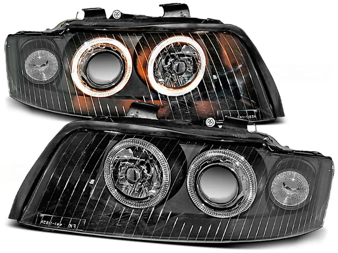 Frontlykter AUDI A4 (B6) 2000-2004 ANGEL EYES BLACK