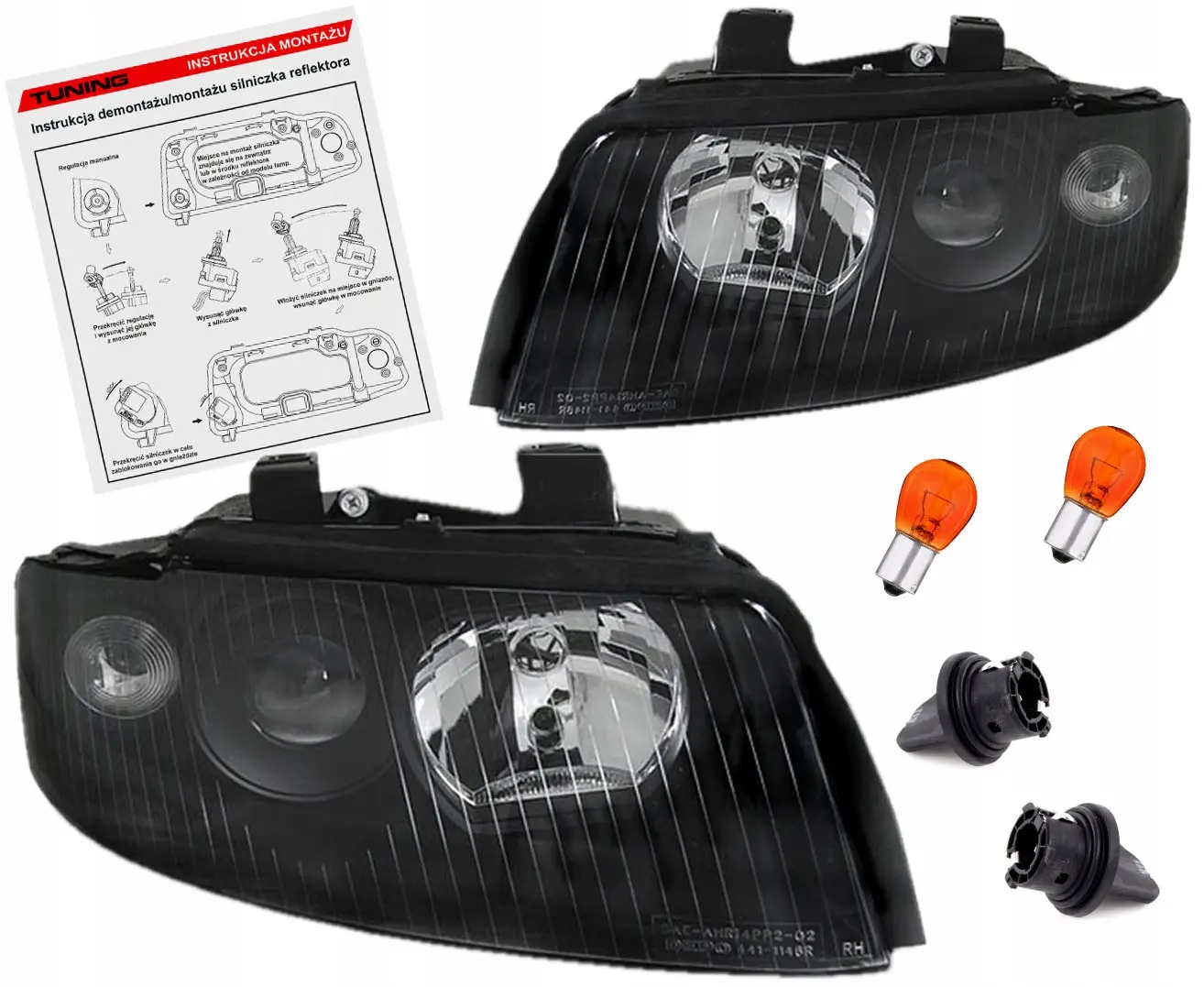 Frontlykter AUDI A4 (B6) 2000-2004 Black – bilde 2
