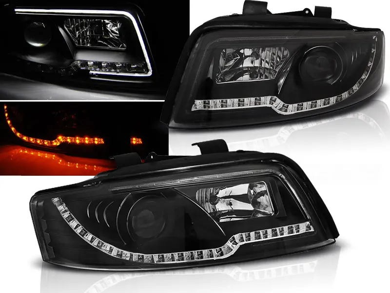 Frontlykter AUDI A4 (B6) 2000-2004 LED TUBE LIGHT BLACK – bilde 2