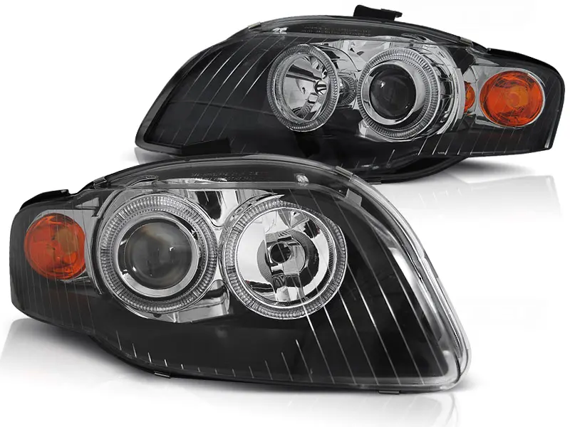 Frontlykter Audi A4 B7 2004 - 2008 │ ANGEL EYES BLACK Image 2