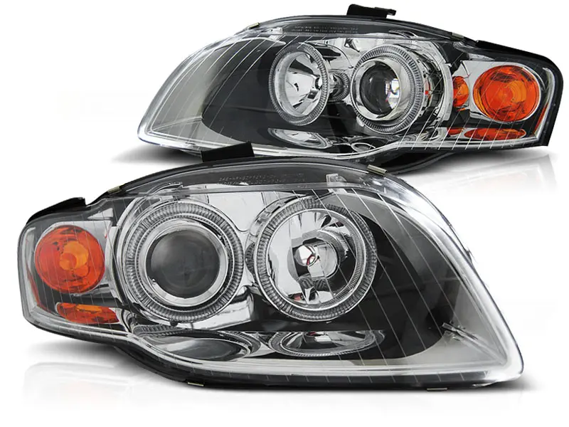 Frontlykter Audi A4 B7 2004 - 2008 │ ANGEL EYES CHROME – bilde 2