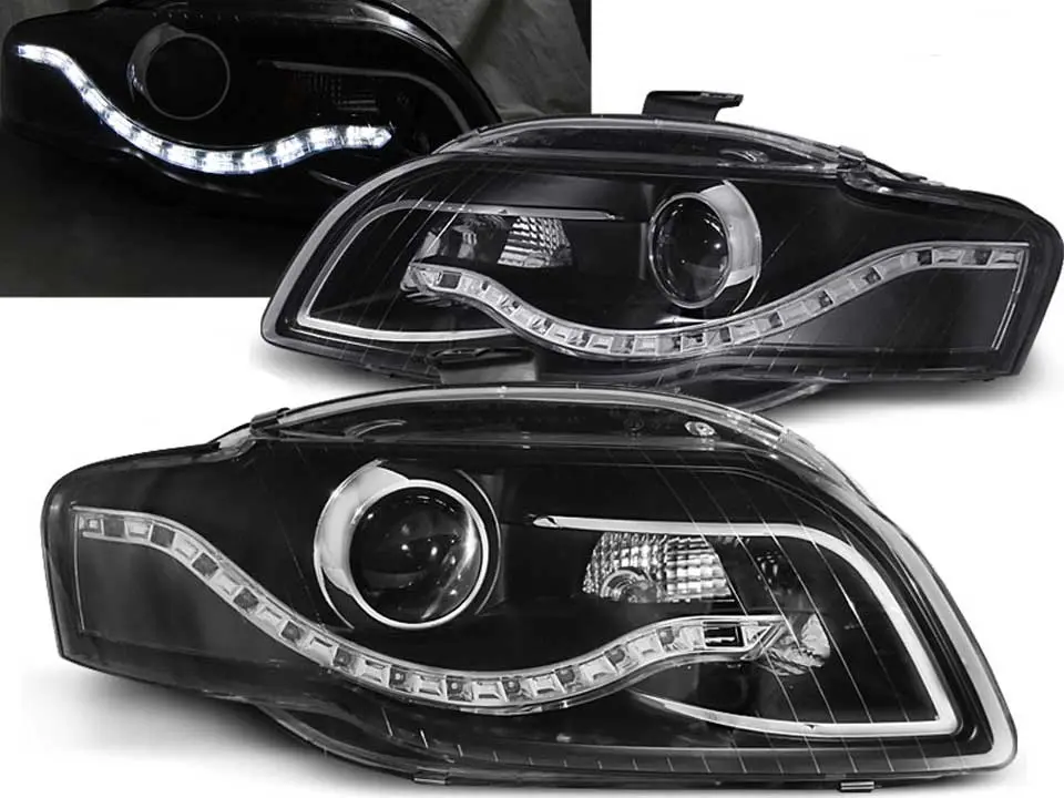 Frontlykter Audi A4 B7 2004 - 2008 │ DAYLIGHT BLACK DRL