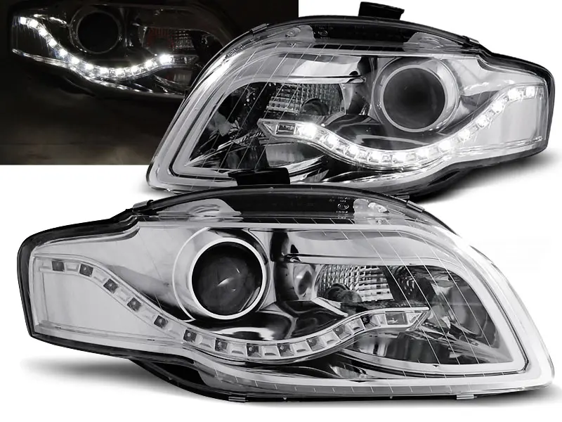 Frontlykter Audi A4 B7 2004 - 2008 │ DAYLIGHT CHROME