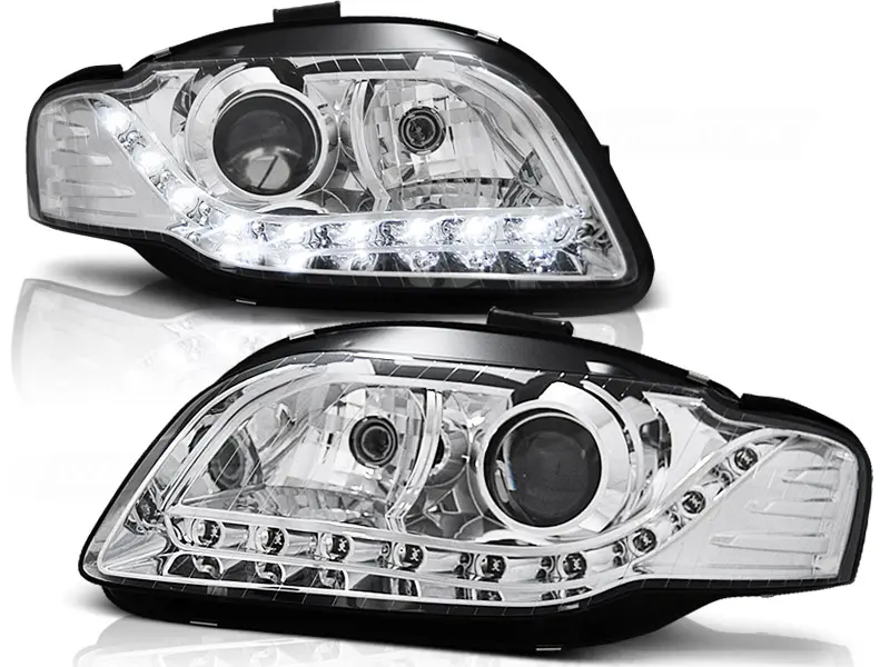 Frontlykter Audi A4 B7 2004 - 2008 │ DAYLIGHT CHROME