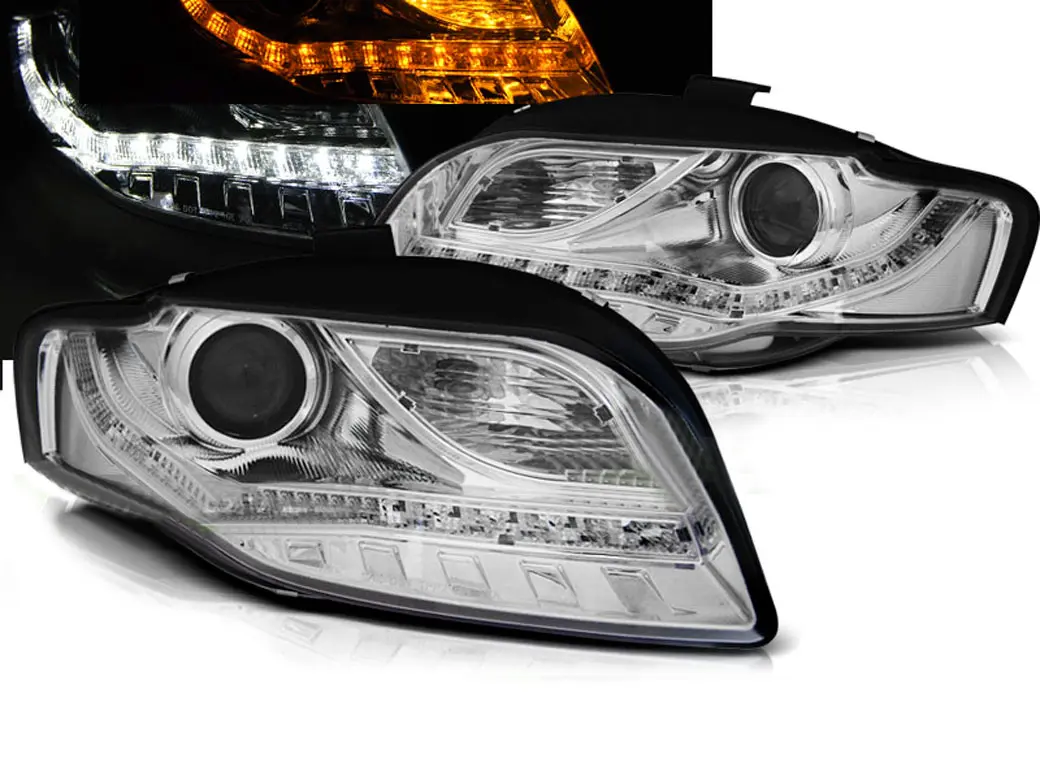 Frontlykter Audi A4 B7 2004 - 2008 │ DAYLIGHT CHROME