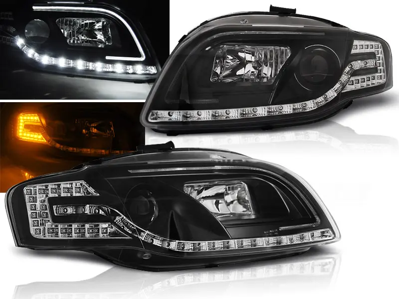 Frontlykter Audi A4 B7 2004 - 2008 │ LED TUBE LIGHT BLACK