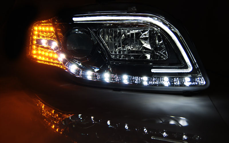 Frontlykter Audi A4 B7 2004 - 2008 │ TUBE LIGHT BLACK – bilde 2