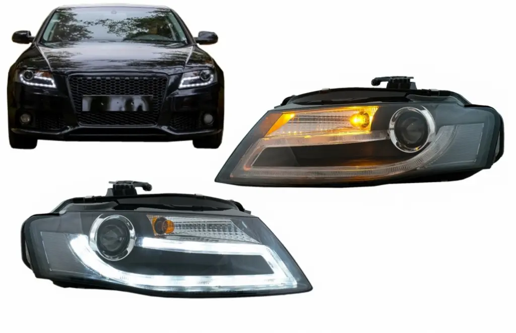 Frontlykter Audi A4 B8 2007 - 2012 TRU DRL BLACK HID XENON Image 1