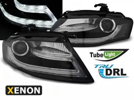 Frontlykter Audi A4 B8 2007 - 2012 TRU DRL BLACK HID XENON Image 3