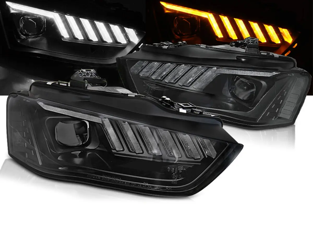 Frontlykter Audi A4 B8 Facelift 2012 - 2015 XENON LED BLACK SEQ