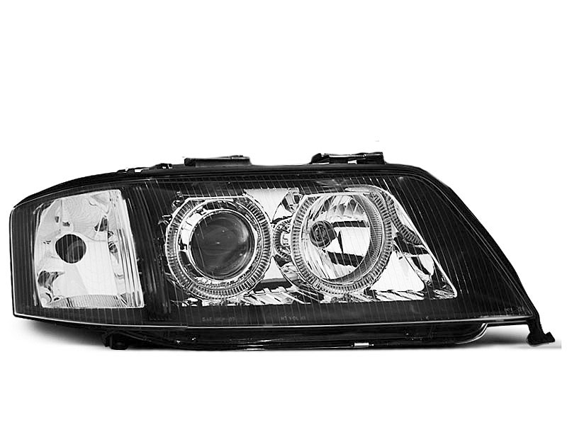 Frontlykter AUDI A6 1997-1999 ANGEL EYES BLACK – bilde 2