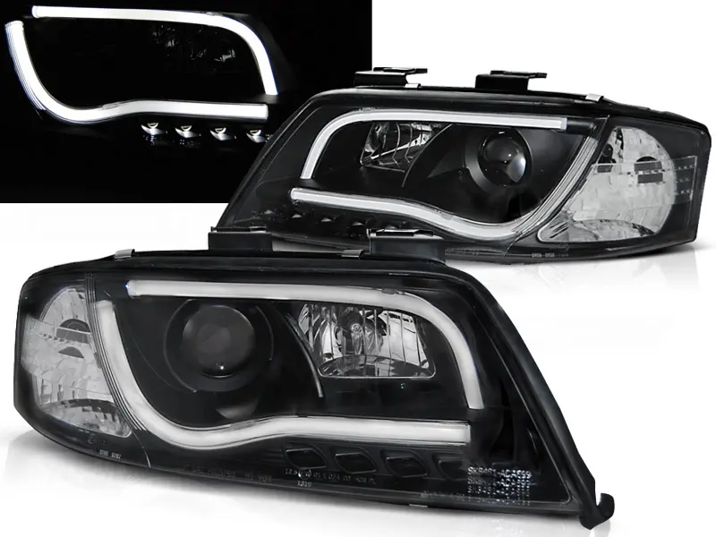 Frontlykter AUDI A6 1997-2001 LED TUBE LIGHT BLACK