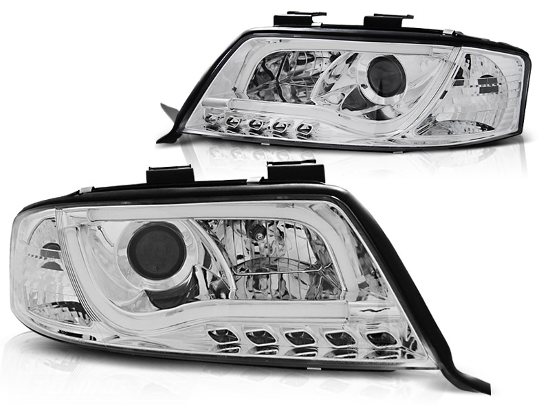 Frontlykter AUDI A6 1997-2001 LED TUBE LIGHTS CHROME – bilde 2