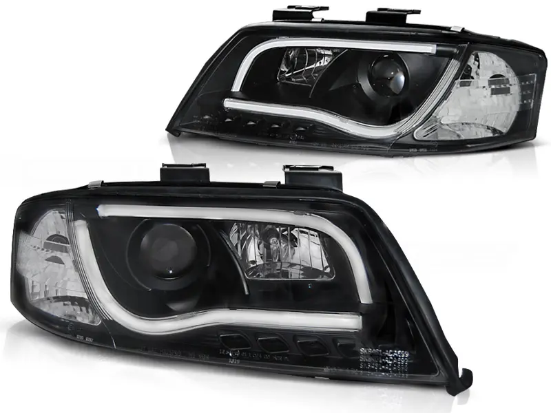 Frontlykter AUDI A6 2001-2004 LED TUBE LIGHTS BLACK – bilde 2