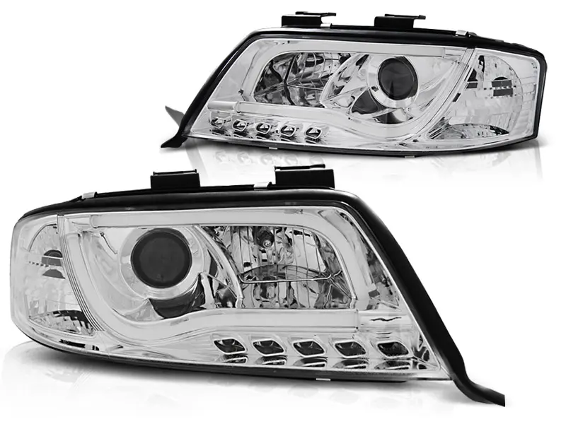 Frontlykter AUDI A6 2001-2004 LED TUBE LIGHTS CHROME – bilde 2