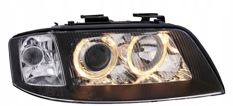 Frontlykter Audi A6 C5 2001 - 2004 │  Xenon Angel Eyes Black Headlights Image 3