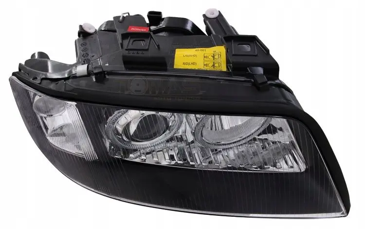 Frontlykter Audi A6 C5 2001 - 2004 │  Xenon Angel Eyes Black Headlights Image 5