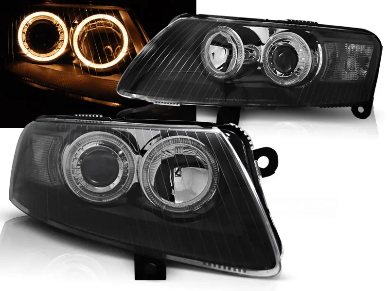 Frontlykter AUDI A6 C6 2004 - 2008 │ Angel Eyes Black