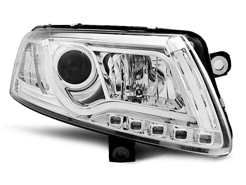 Frontlykter AUDI A6 (C6) 2004-2008 LED TUBE LIGHT TRUE DRL CHROME – bilde 3