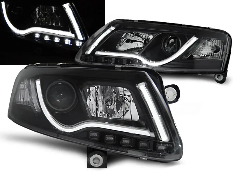 Frontlykter AUDI A6 (C6) 2004-2008 TUBE LIGHT BLACK